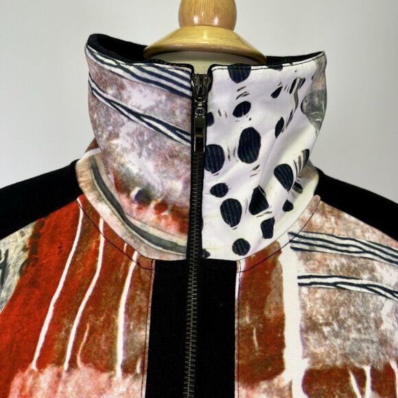 Simply Art Dolcezza Jacket Abstract Art Deco Zip Up Small Maximalist Red Black - Picture 4 of 9